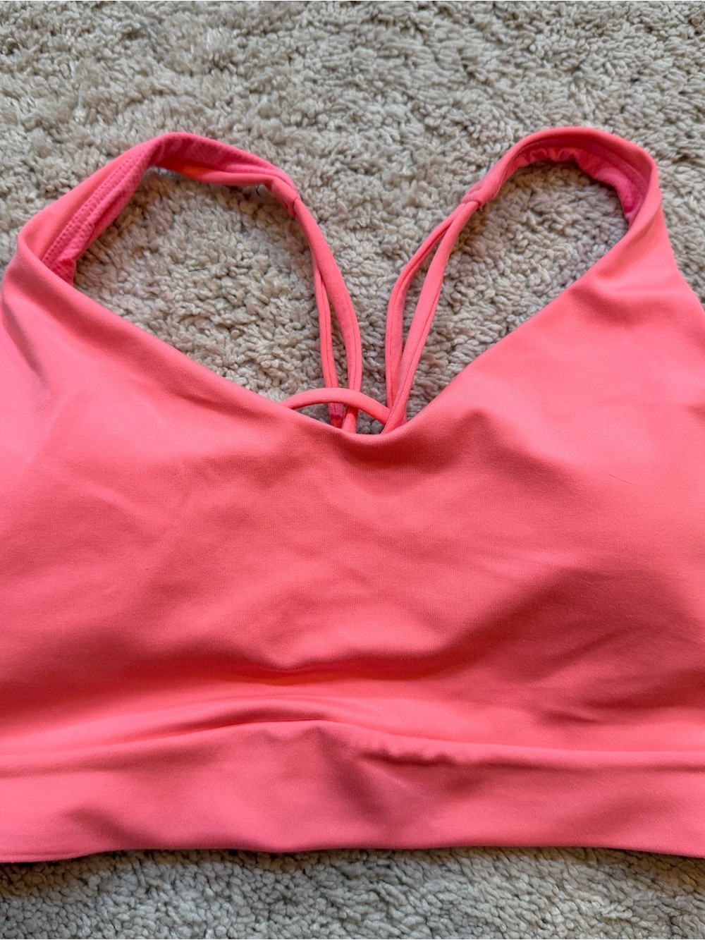 Athleta Strappy Coral Sports Bra